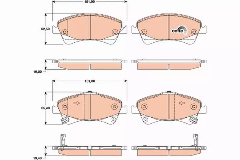 TRW TARCZE+KLOCKI PRZÓD TOYOTA VERSO AVENSIS T27 