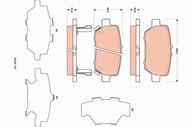 TRW KLOCKI HAMULCOWE TYŁ GDB3512 