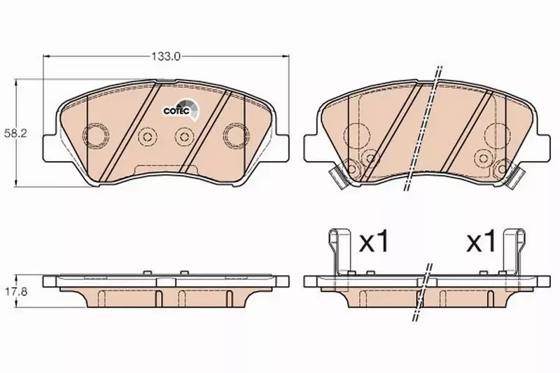 TRW KLOCKI HAMULCOWE PRZÓD GDB3548 