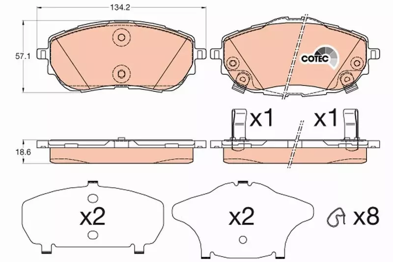 TRW TARCZE+KLOCKI PRZÓD TOYOTA COROLLA E18 277MM 