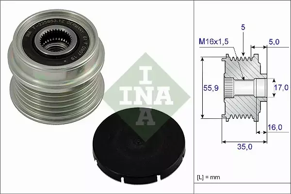 INA SPRZĘGŁO ALTERNATORA VW PASSAT B5 1.9 TDI 