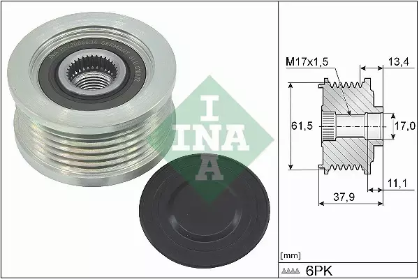 INA SPRZĘGŁO ALTERNATORA FIAT BRAVO 1.9 TD JTD 