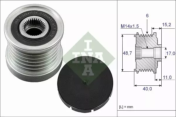 INA SPRZĘGŁO ALTERNATORA 535 0038 10 