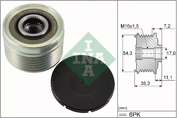 INA SPRZĘGŁO ALTERNATORA PEUGEOT EXPERT 2.0 HDI 