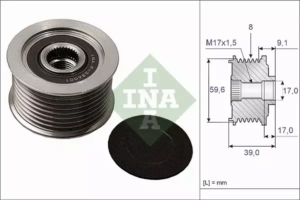 INA SPRZĘGŁO ALTERNATORA MAZDA 6 GG GY 2.0 D 