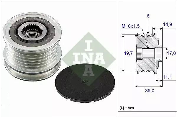 INA SPRZĘGŁO ALTERNATORA JEEP GRAND CHEROKEE 2.7 CRD 