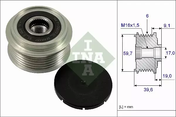 INA SPRZĘGŁO ALTERNATORA OPEL ASTRA G H 1.7 CDTI 