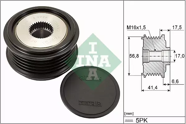 INA SPRZĘGŁO ALTERNATORA SAAB 9-3 YS3F 1.8T 2.0T 