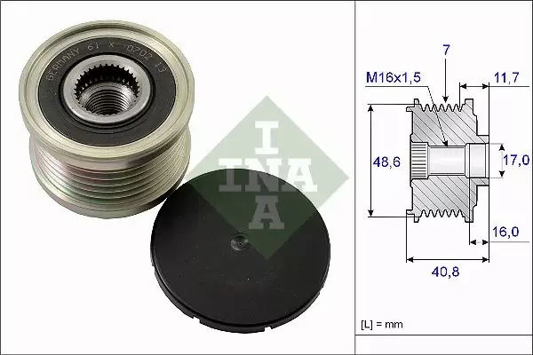 INA SPRZĘGŁO ALTERNATORA NISSAN QASHQAI 2.0 DCI 