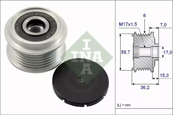 INA SPRZĘGŁO ALTERNATORA 535 0098 10 