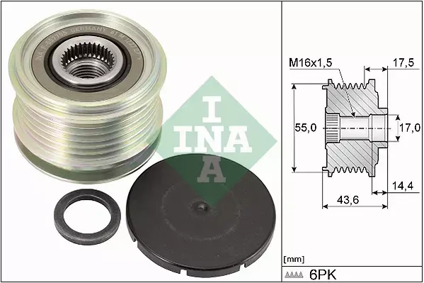 INA SPRZĘGŁO ALTERNATORA NISSAN ALMERA II 1.5 DCI 