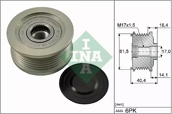 INA SPRZĘGŁO ALTERNATORA SUZUKI SX4 1.9 DDIS 