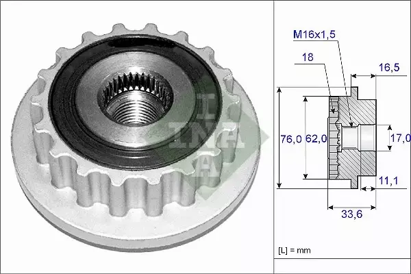 INA SPRZĘGŁO ALTERNATORA 535 0118 10 