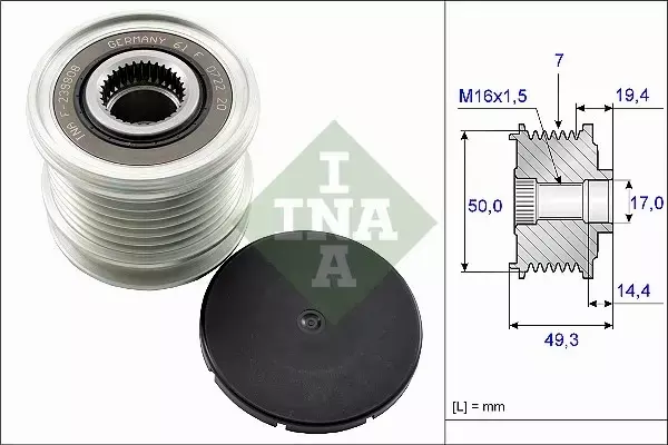 INA SPRZĘGŁO ALTERNATORA 535 0140 10 