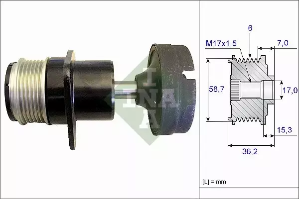 INA SPRZĘGŁO ALTERNATORA FORD FOCUS MK1 1.8 TDCI 