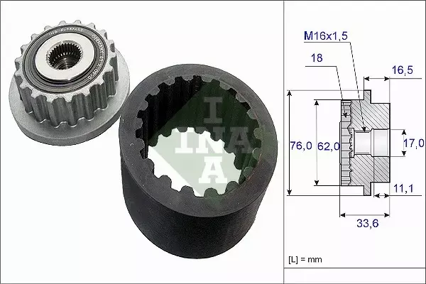 INA SPRZĘGŁO ALTERNATORA 535 0186 10 