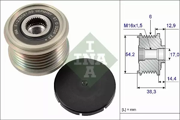 INA SPRZĘGŁO ALTERNATORA PEUGEOT 206 207 208 2008 