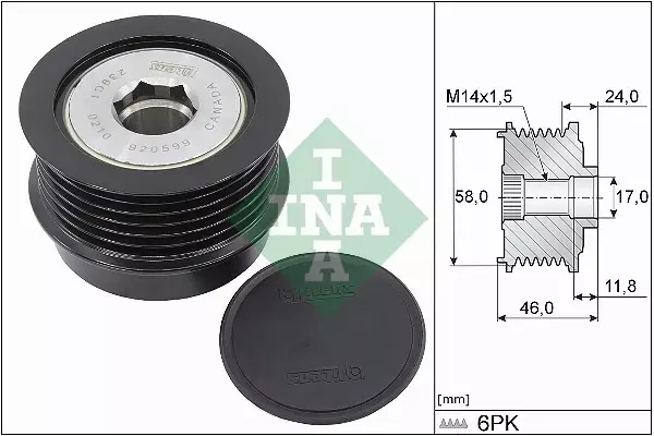 INA SPRZĘGŁO ALTERNATORA 535 0355 10 