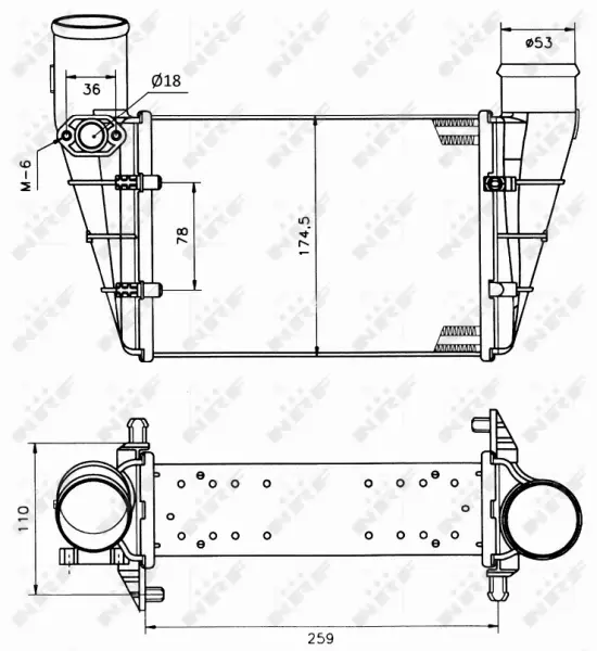 NRF CHŁODNICA POWIETRZA INTERCOOLER 30127A 