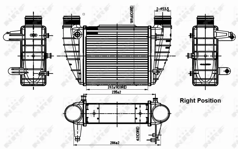 NRF CHŁODNICA POWIETRZA INTERCOOLER 30252 