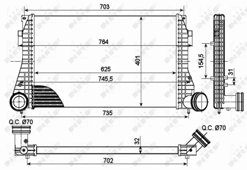 NRF CHŁODNICA POWIETRZA INTERCOOLER 30290 