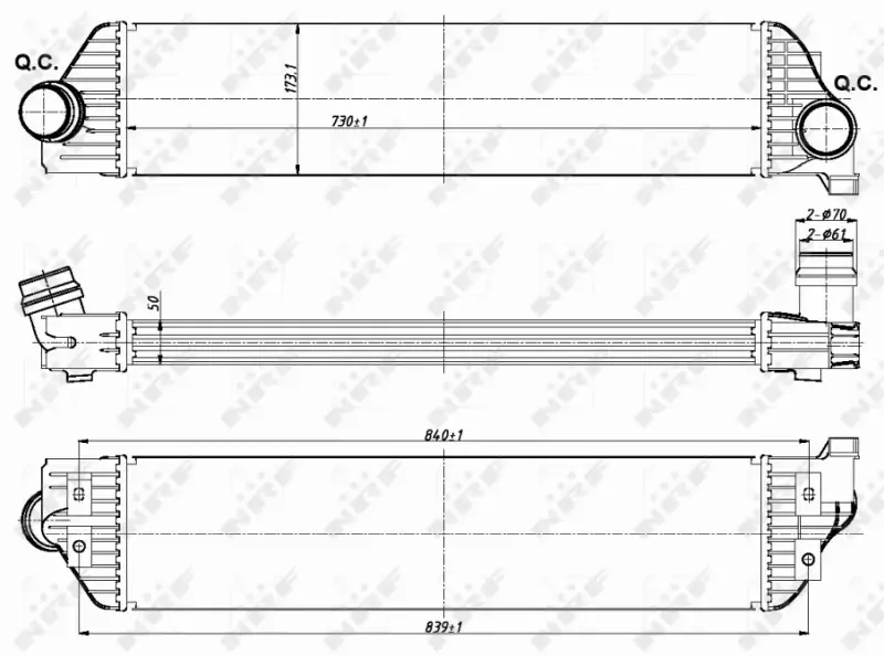 NRF CHŁODNICA POWIETRZA INTERCOOLER 30358 