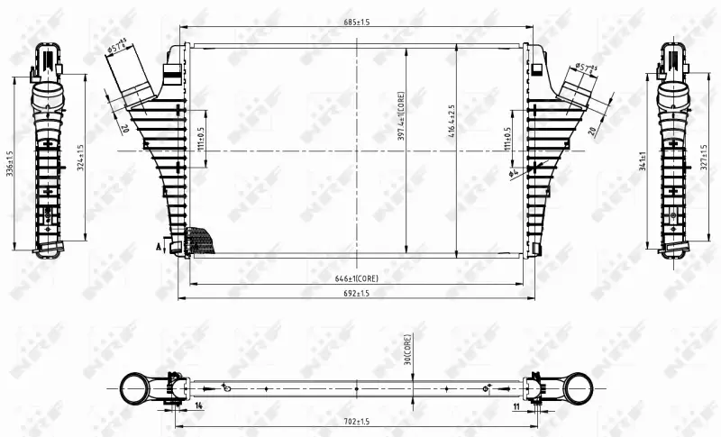 NRF CHŁODNICA POWIETRZA INTERCOOLER 30858 