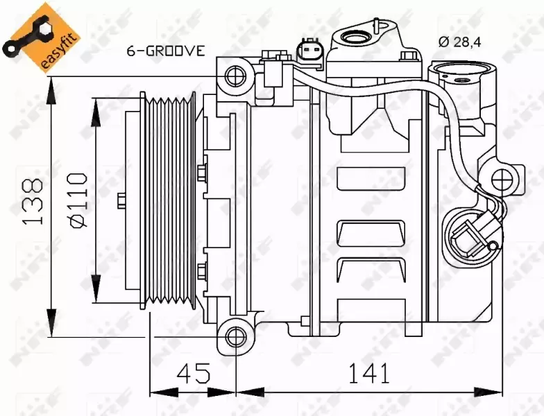 NRF KOMPRESOR KLIMATYZACJI MERCEDES CLK C208 C209 