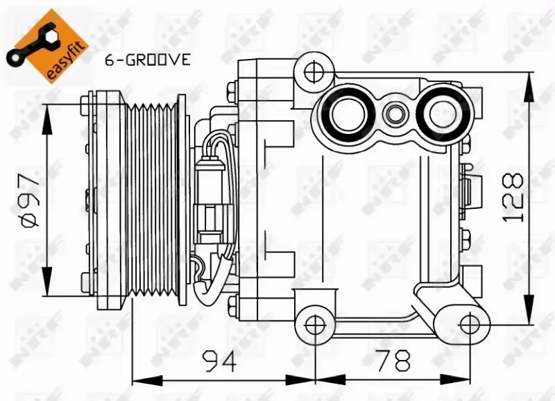 NRF KOMPRESOR KLIMATYZACJI FORD FIESTA VI 08- 