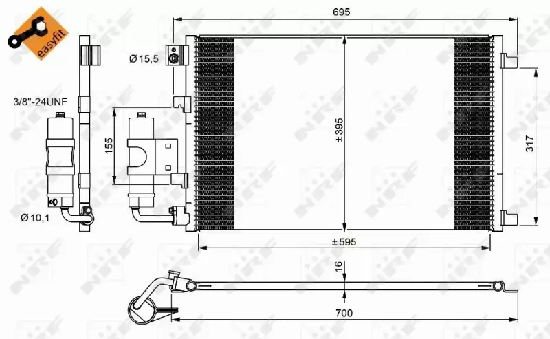 NRF CHŁODNICA KLIMATYZACJI NISSAN QASHQAI J10 