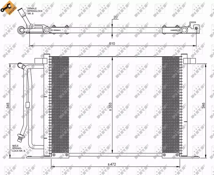 NRF CHŁODNICA KLIMATYZACJI 35250 