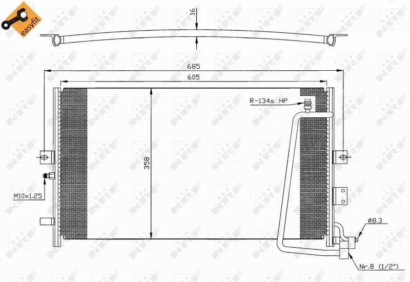 NRF CHŁODNICA KLIMATYZACJI SKRAPLACZ SAAB 9-5   