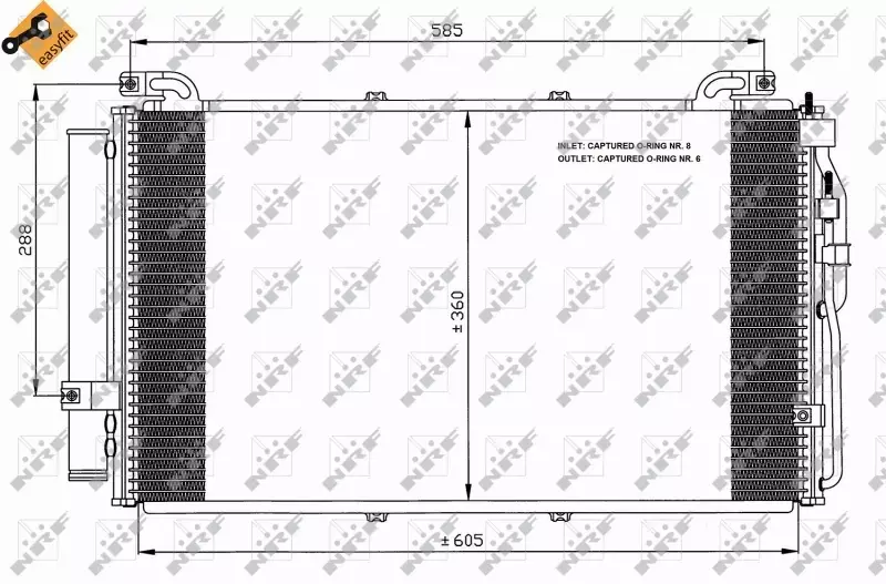 NRF CHŁODNICA KLIMATYZACJI HYUNDAI MATRIX 