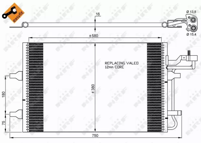 NRF CHŁODNICA KLIMATYZACJI VOLVO C30 S40 V50 C70  