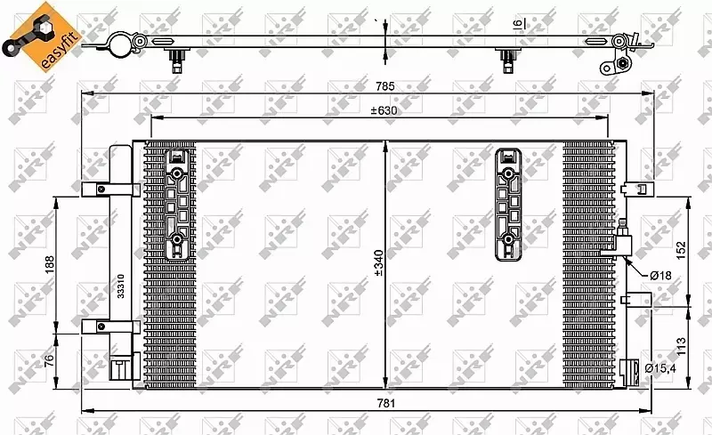 NRF CHŁODNICA KLIMATYZACJI AUDI A4 B8 A5 8T Q5 8R 