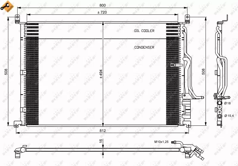 NRF CHŁODNICA KLIMATYZACJI AUDI A8 D3 