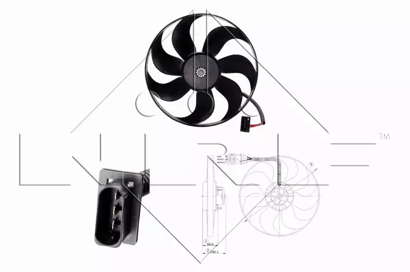 NRF WENTYLATOR CHŁODNICY AUDI A3 8L TT 8N 