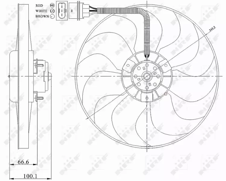 NRF WENTYLATOR CHŁODNICY AUDI A3 8L TT 8N 