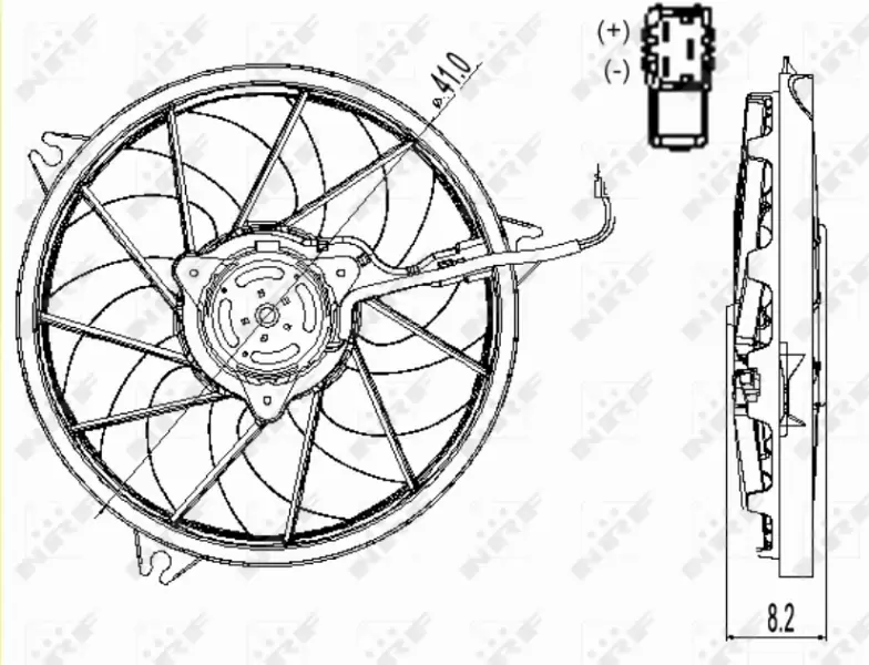 NRF WENTYLATOR CHŁODNICY PEUGEOT 206 / 206+ 