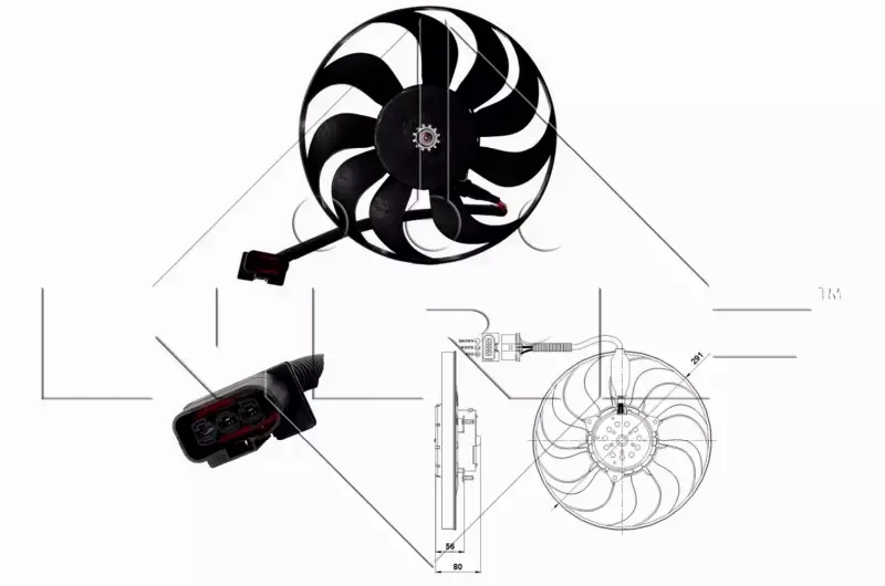 NRF WENTYLATOR CHŁODNICY AUDI A3 8L SEAT LEON I 