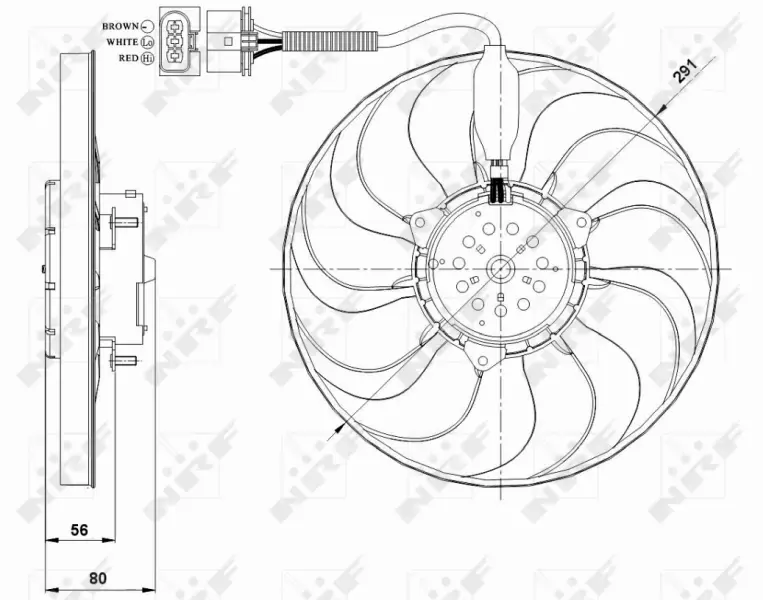 NRF WENTYLATOR CHŁODNICY VW GOLF IV BORA 