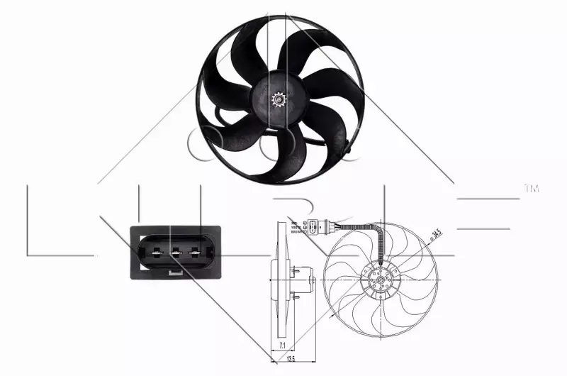 NRF WENTYLATOR CHŁODNICY AUDI A3 8L TT 8N 