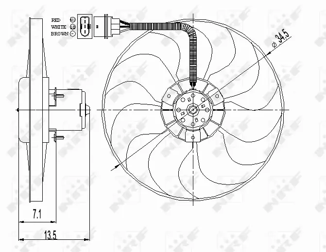 NRF WENTYLATOR CHŁODNICY AUDI A3 8L TT 8N 