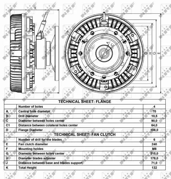 NRF SPRZĘGŁO WENTYLATORA 49001 