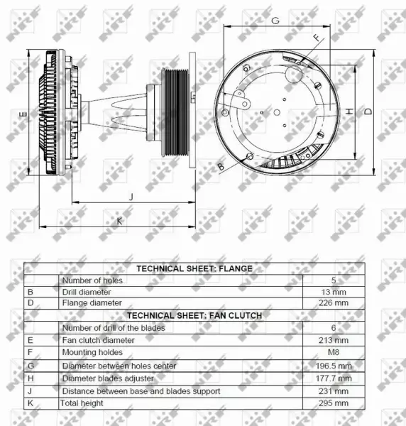 NRF SPRZĘGŁO WENTYLATORA 49068 