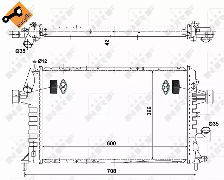 NRF CHŁODNICA WODY OPEL ASTRA G II 1.7 TD CDTI   