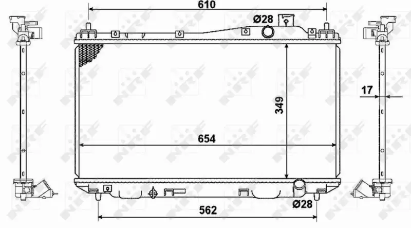 NRF CHŁODNICA WODY PŁYNU HONDA CIVIC VI 1.6 1.7  