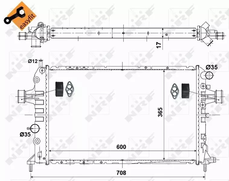 NRF CHŁODNICA WODY OPEL ASTRA H ZAFIRA B 