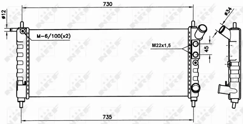 NRF CHŁODNICA WODY PŁYNU OPEL CORSA B 1.0 1.2   