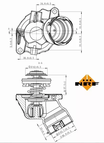 NRF TERMOSTAT PŁYNU CHŁODZĄCEGO 725032 